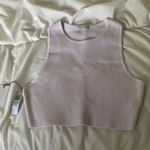 BNWT Babaton Sculpted Knit Racer Cropped Tank